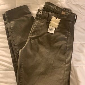 Faux Leather Pants in Taupe